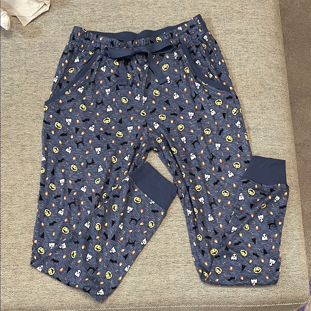 Bloomingdale's Halloween Emoji Print Blue‎ Pajama Pants